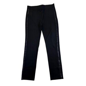Shinestar Women’s Black Rayon/Nylon Leggings With Beaded Side Trim Size XL - New